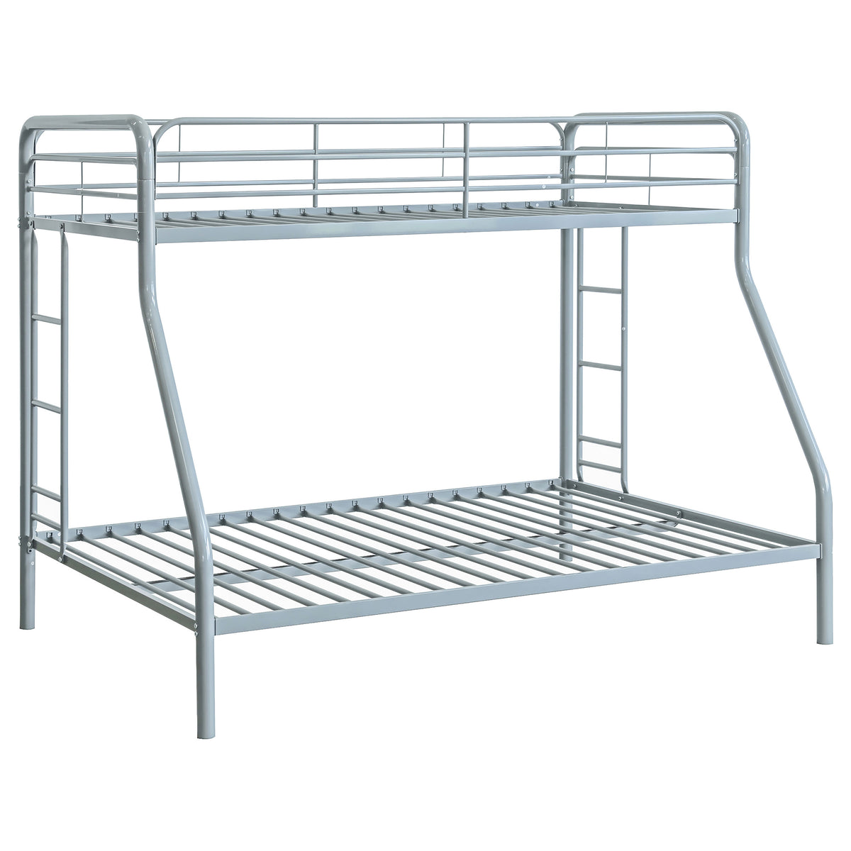 Best Furniture Outlet - Coaster - Carson Metal Twin Over Full Bunk Bed Glossy Silver - 460340SVR