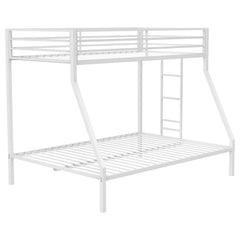 Best Furniture Outlet - Coaster - Alevera Metal Twin Over Full Bunk Bed with Ladder White - 460365WHT