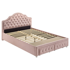Best Furniture Outlet - Coaster - Ashleigh 44-inch Upholstered Full Storage Platform Bed Pink - 460540F
