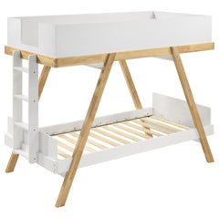 Best Furniture Outlet - Coaster - Frankie Wood Twin Over Twin Bunk Bed White and Natural - 460570T