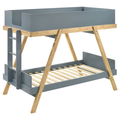 Best Furniture Outlet - Coaster - Frankie Wood Twin Over Twin Bunk Bed Blue and Natural - 460572T