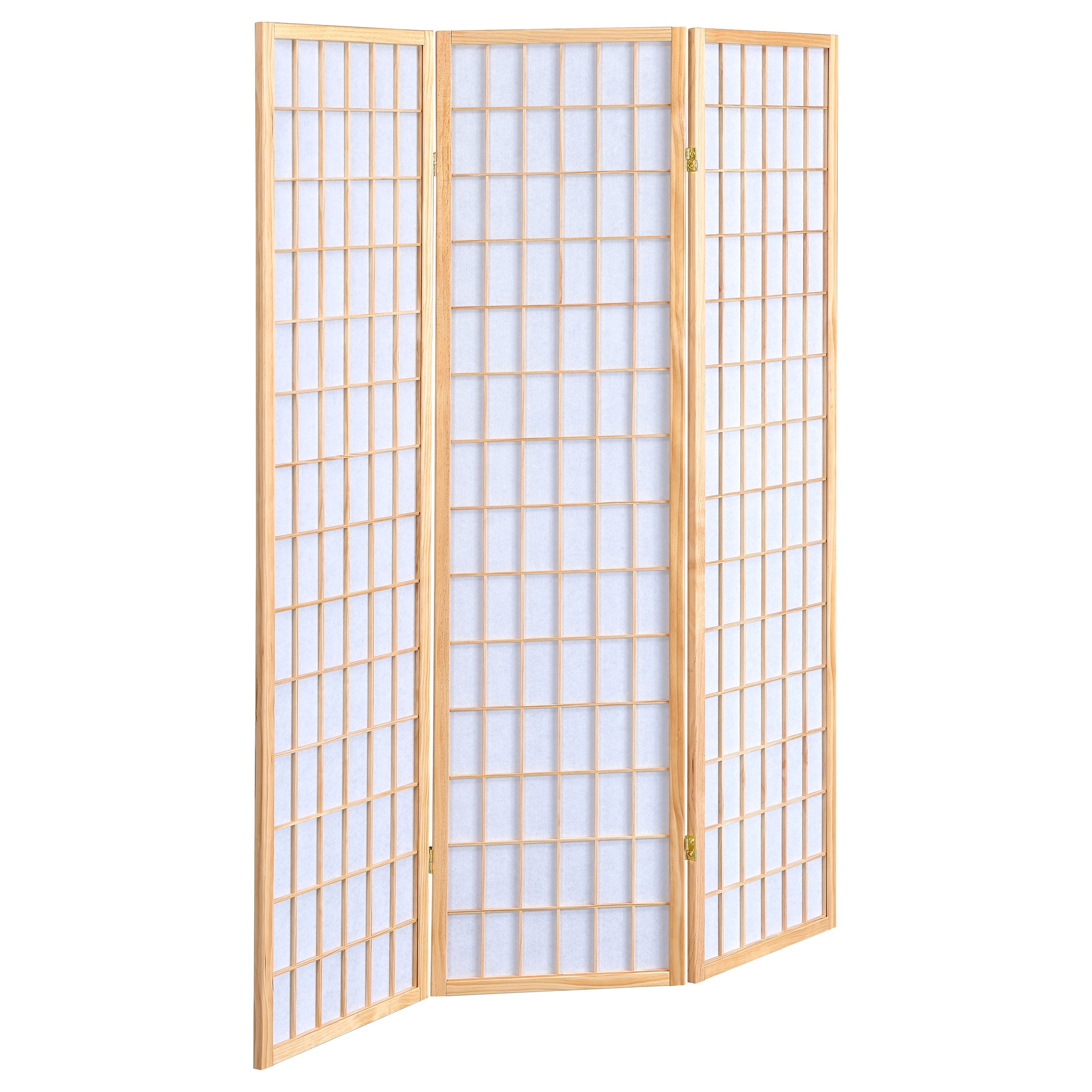 Best Furniture Outlet - Coaster - Carrie 3-Panel Room Divider Folding Shoji Screen Natural - 4621