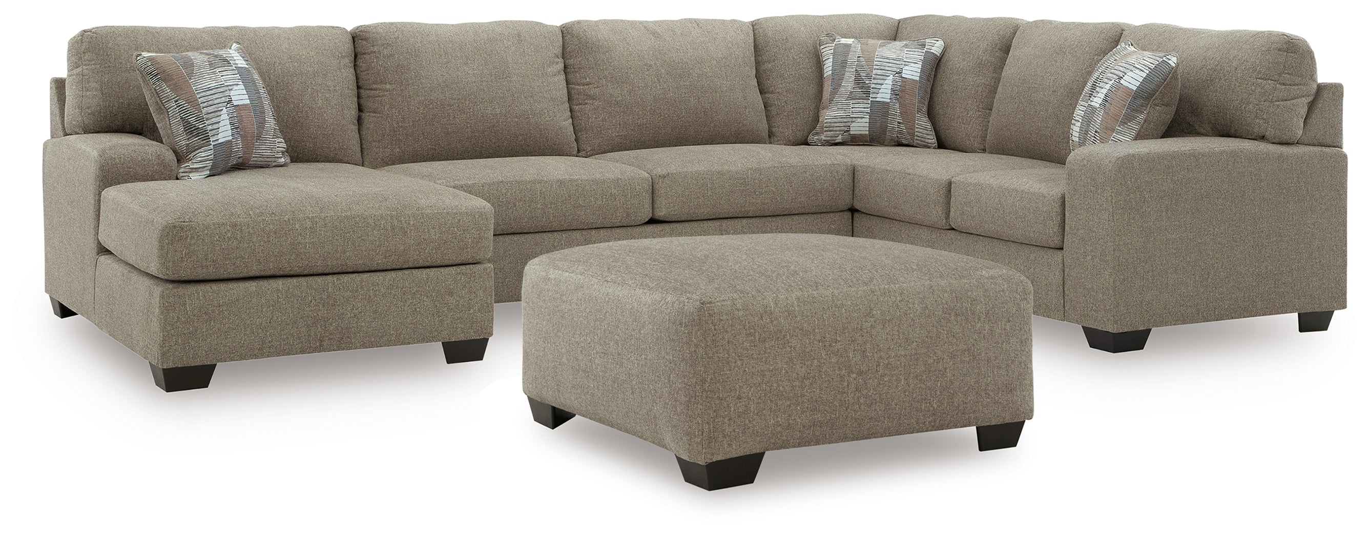 Best Furniture Outlet - Ashley Furniture - Newellen 3-Piece Sectional and Oversized Ottoman - 3-Piece Sectional and Oversized Ottoman - 48404U1