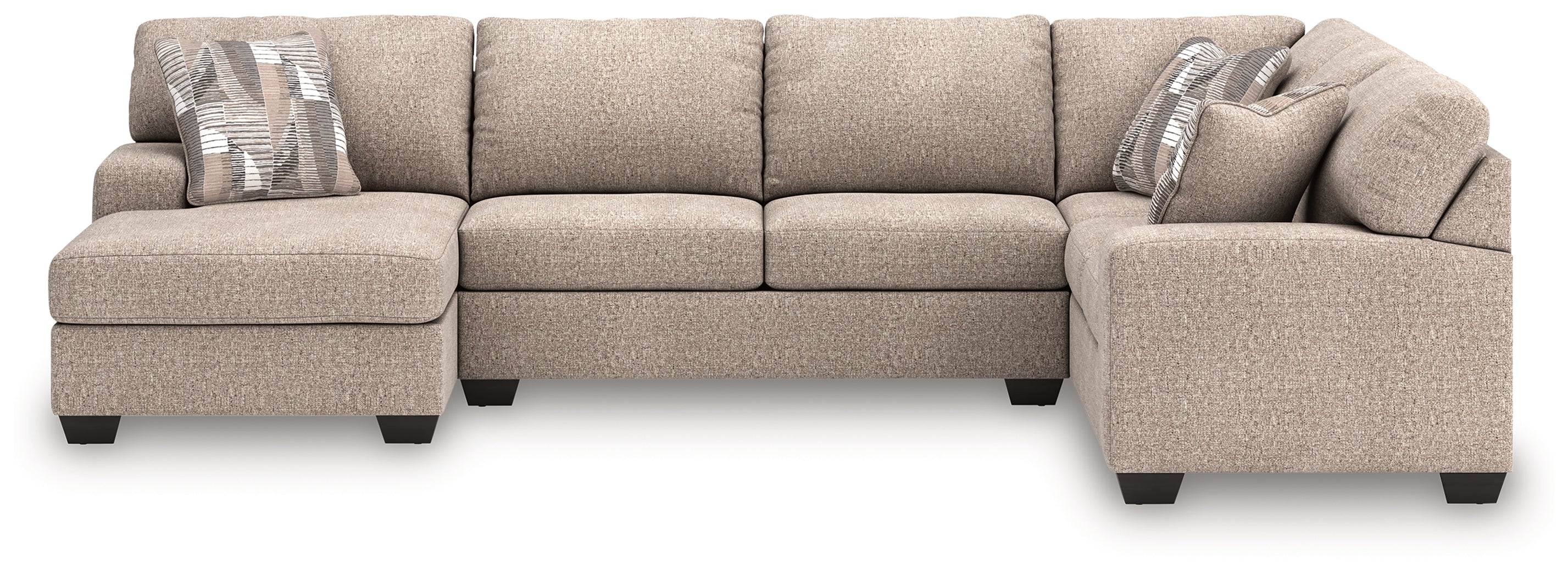 Best Furniture Outlet - Ashley Furniture - Newellen Sectional - RAF 3-Piece Sleeper Sectional with Chaise / Hemp - 48404S5