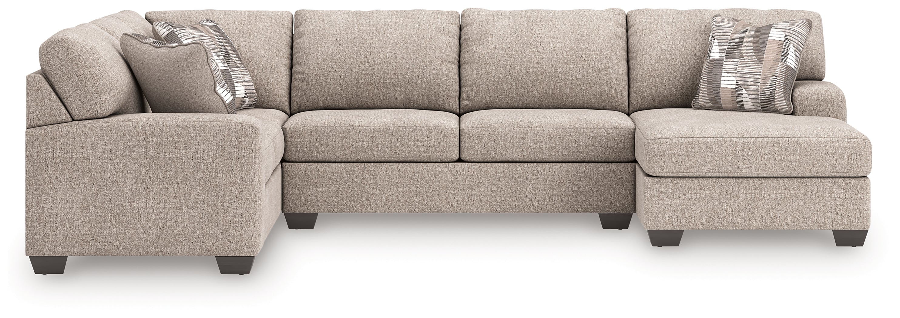 Best Furniture Outlet - Ashley Furniture - Newellen Sectional - LAF 3-Piece Sleeper Sectional with Chaise / Hemp - 48404S6