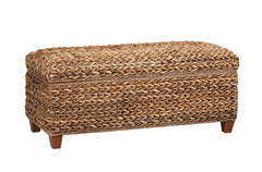 Best Furniture Outlet - Coaster - Laughton Hand-Woven Banana Leaf Storage Trunk Amber - 500215