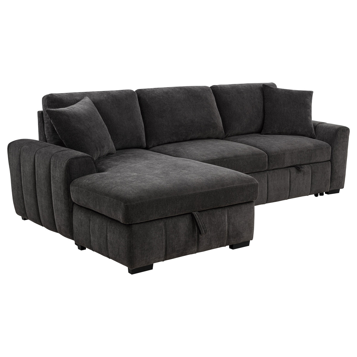 Best Furniture Outlet - Coaster - Pastrana Upholstered Sleeper Sectional Sofa LAF Chaise Grey - 500349