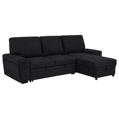 Best Furniture Outlet - Coaster - Demko Sleeper Sectional Sofa with Speaker and Storage Chaise Black - 500357