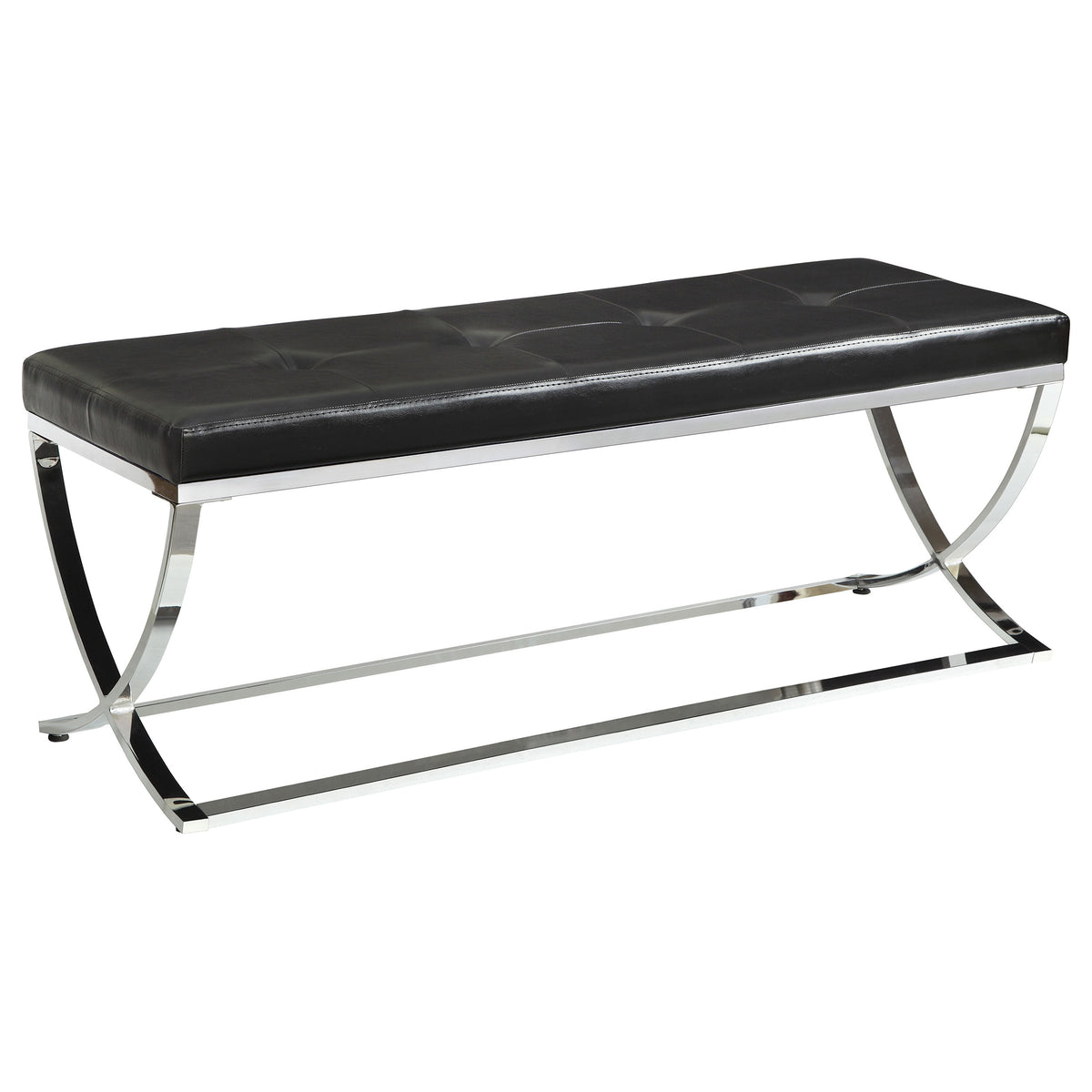 Best Furniture Outlet - Coaster - Walton Leatherette Upholstered Tufted Accent Bench Black - 501156