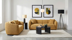 Best Furniture Outlet - Coaster - Aleisha 2-piece Fabric Upholstered Sofa Set Mustard Yellow - 503061-S2
