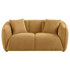 Aleisha Fabric Upholstered Loveseat Mustard Yellow
