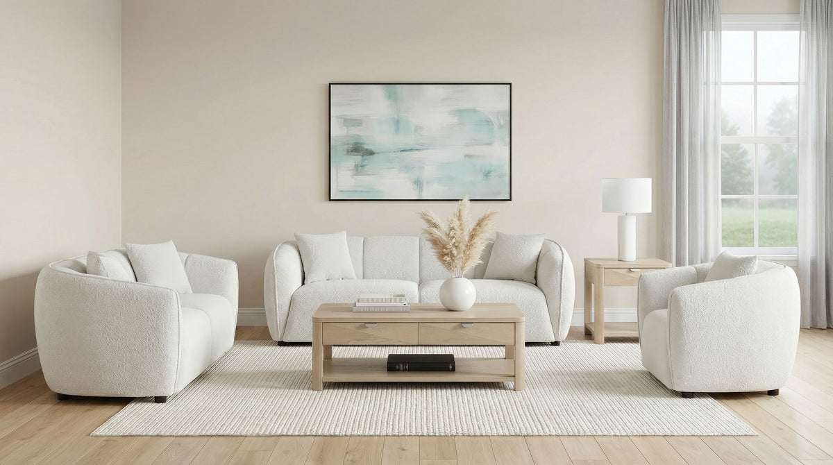 Best Furniture Outlet - Coaster - Aleisha 3-piece Fabric Upholstered Sofa Set Sand - 503064-S3