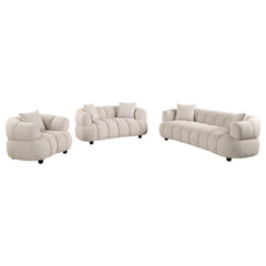 Best Furniture Outlet - Coaster - Whitney Contemporary Channel Tufted Woven Fabric Upholstered Sofa Set - 503721-S3