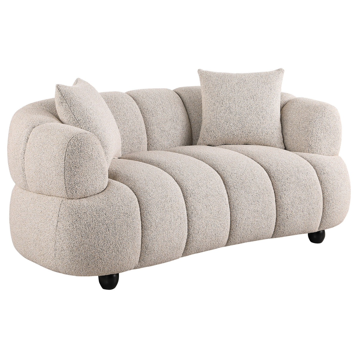 Best Furniture Outlet - Coaster - Whitney Contemporary Channel Tufted Woven Fabric Upholstered Loveseat - 503722
