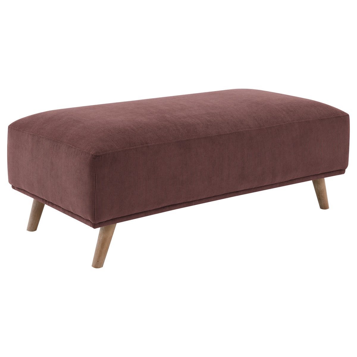 Best Furniture Outlet - Coaster - Elizabeth Corduroy Upholstered Ottoman Wine Red - 503959