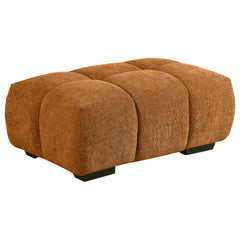 Best Furniture Outlet - Coaster - Camacho Rectangular Upholstered Tufted Ottoman Orange - 503974