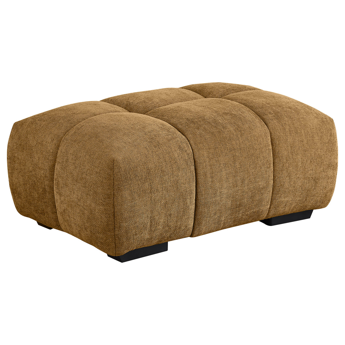 Best Furniture Outlet - Coaster - Camacho Rectangular Upholstered Tufted Ottoman Amber - 503984