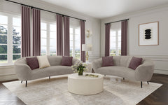 Best Furniture Outlet - Coaster - Ellorie 2-piece Upholstered Curved Sofa Set Beige - 504837-S2