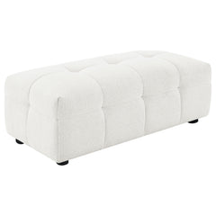 Best Furniture Outlet - Coaster - Everly Boucle Upholstered Rectangular Ottoman Off White - 504854