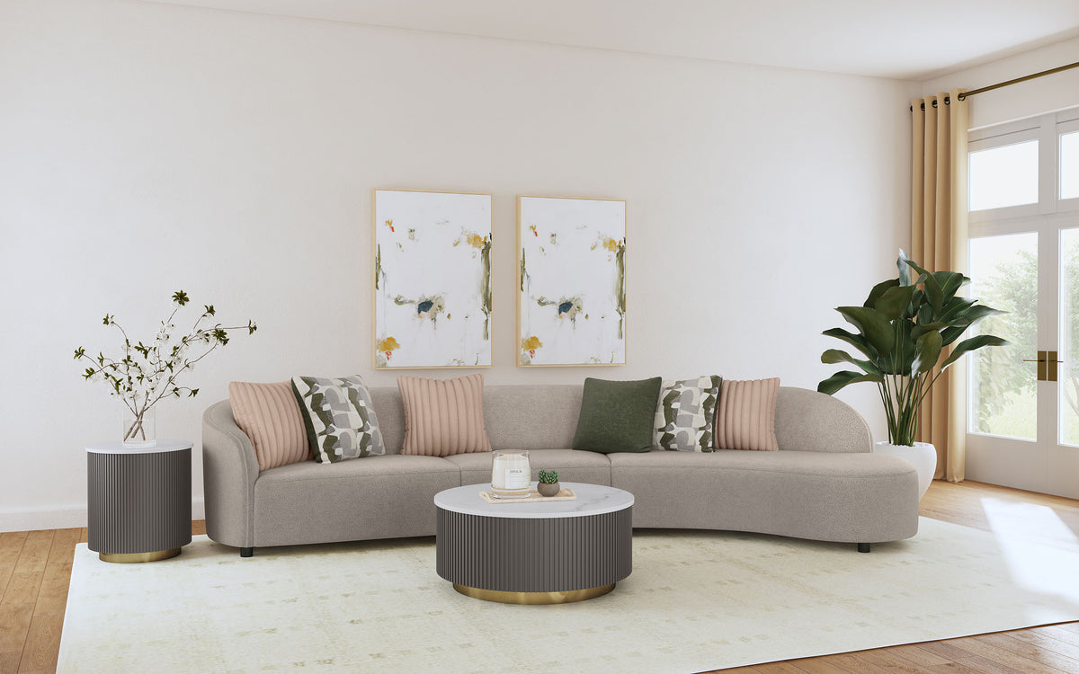 Best Furniture Outlet - Coaster - Fayette 3-piece Upholstered Sectional Sofa Greige - 504920-SET