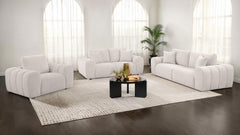 Best Furniture Outlet - Coaster - Burnett 3-piece Chenille Upholstered Sofa Set Ivory - 504955-S3