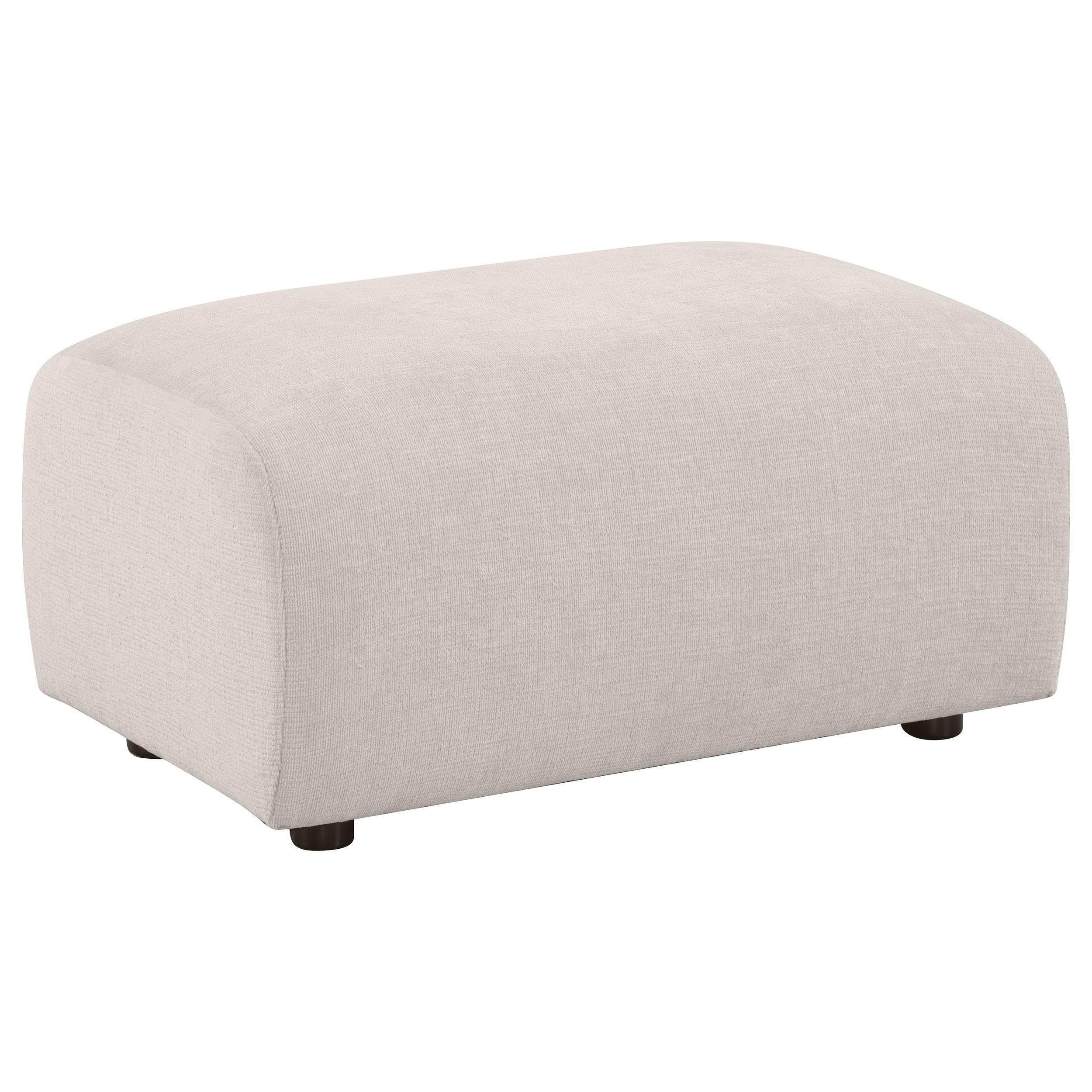 Best Furniture Outlet - Coaster - Burnett Chenille Upholstered Ottoman Ivory - 504958