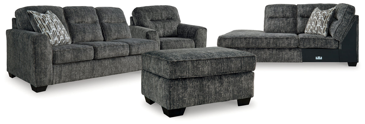 Best Furniture Outlet - Ashley Furniture - Lonoke 2-Piece Sectional, Oversized Chair and Ottoman - 2-Piece Sectional, Oversized Chair and Ottoman - 50504U6