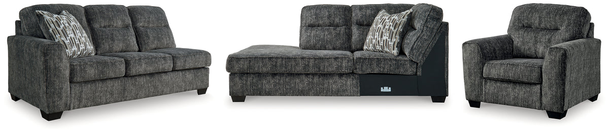 Best Furniture Outlet - Ashley Furniture - Lonoke 2-Piece Sectional and Oversized Chair - 2-Piece Sectional and Oversized Chair - 50504U9