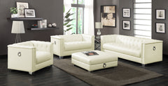 Best Furniture Outlet - Coaster - Chaviano 4-piece Upholstered Track Arm Sofa Set Pearl White - 505391-S4