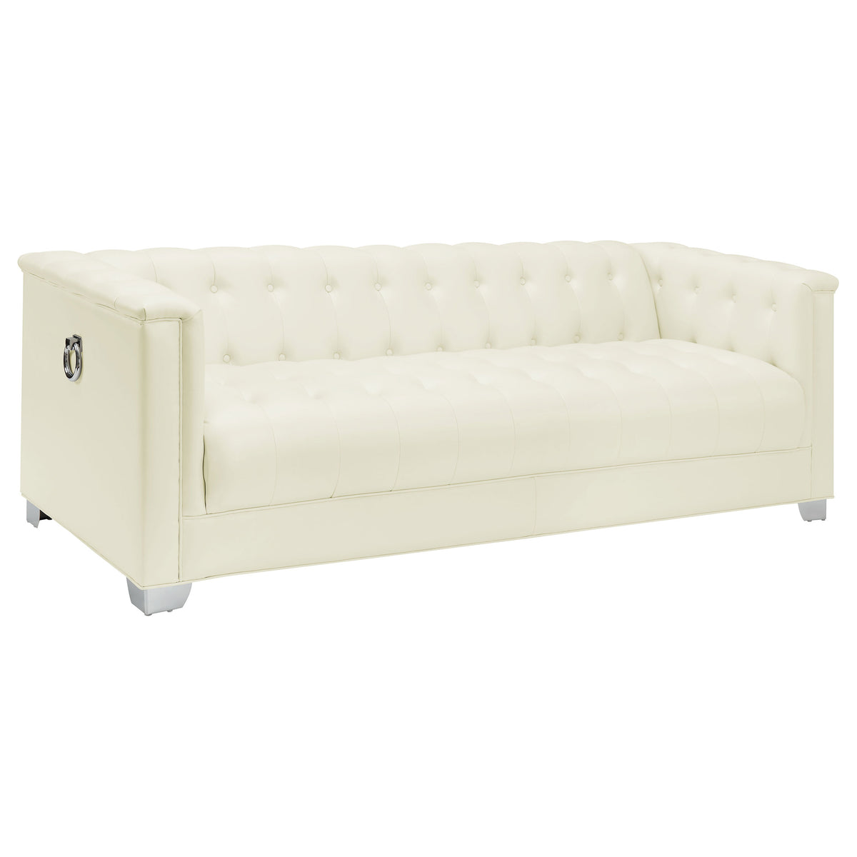 Best Furniture Outlet - Coaster - Chaviano Upholstered Track Arm Sofa Pearl White - 505391