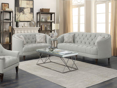 Best Furniture Outlet - Coaster - Avonlea 2-piece Upholstered Sloped Arm Sofa Set Grey Fabric - 505641-S2