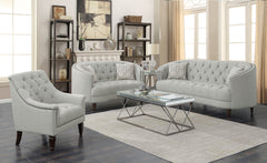 Best Furniture Outlet - Coaster - Avonlea 3-piece Upholstered Sloped Arm Sofa Set Grey Fabric - 505641-S3