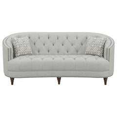 Avonlea 3-piece Upholstered Sloped Arm Sofa Set Grey Fabric