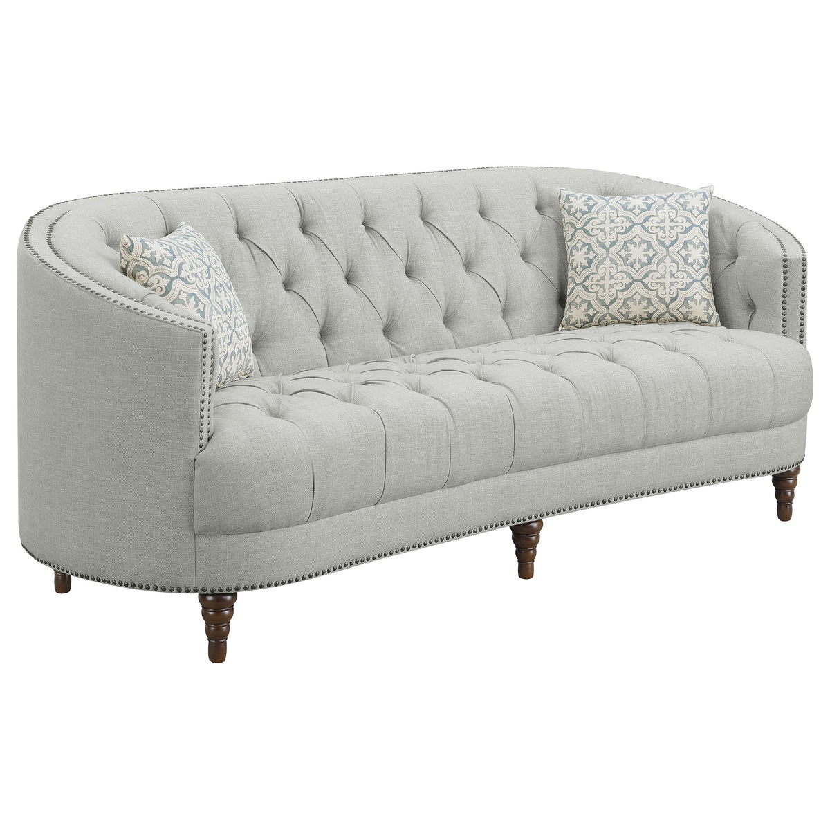 Best Furniture Outlet - Coaster - Avonlea Upholstered Sloped Arm Sofa Grey Fabric - 505641