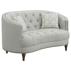 Best Furniture Outlet - Coaster - Avonlea Upholstered Sloped Arm Loveseat Grey Fabric - 505642