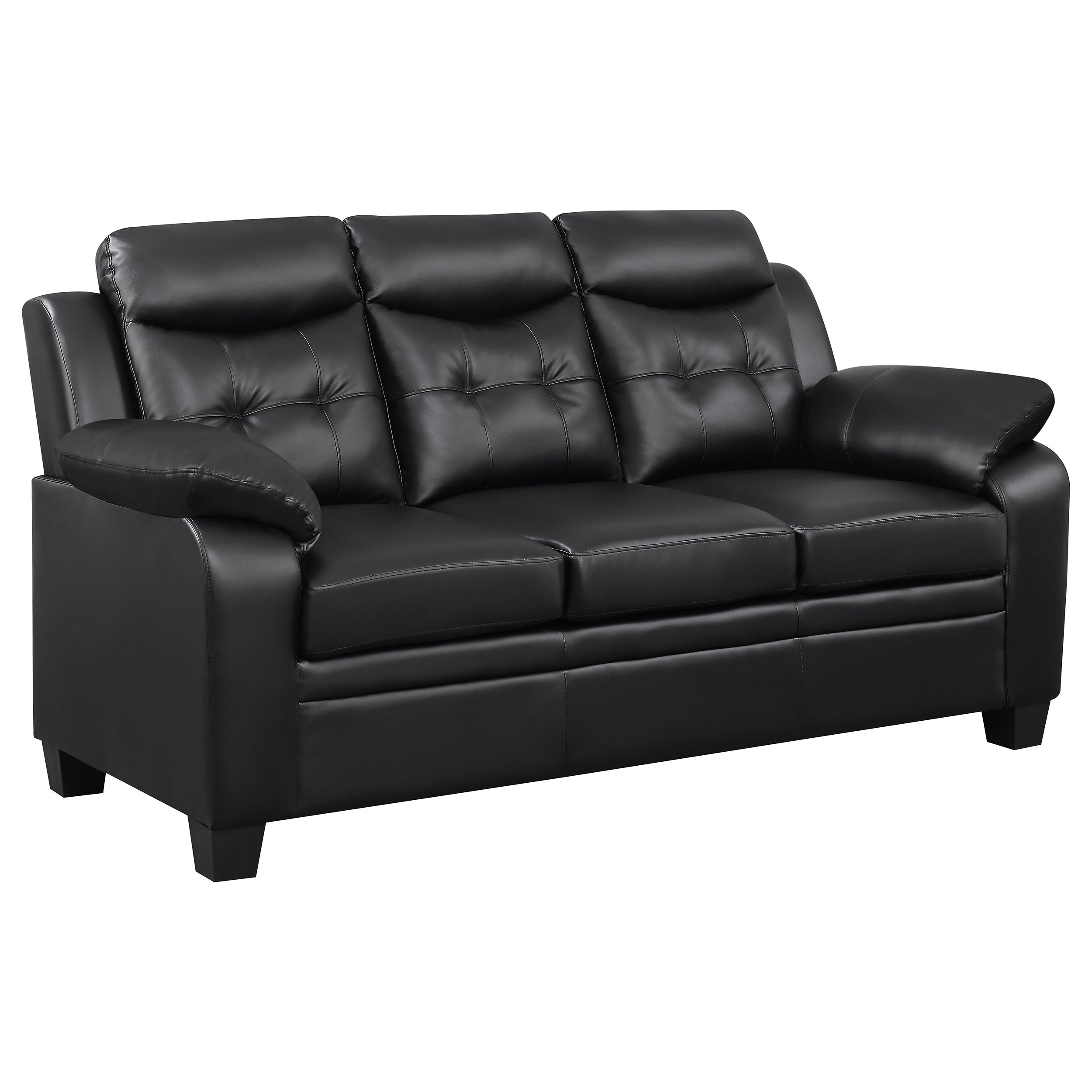 Best Furniture Outlet - Coaster - Finley Upholstered Padded Arm Tufted Sofa Black - 506551