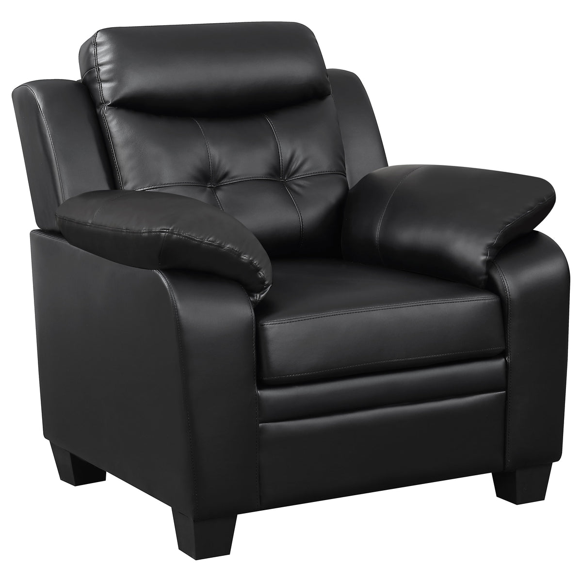 Best Furniture Outlet - Coaster - Finley Upholstered Padded Arm Tufted Accent Chair Black - 506553