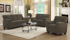 Best Furniture Outlet - Coaster - Clementine 3-piece Upholstered Padded Arm Sofa Set Brown - 506571-S3
