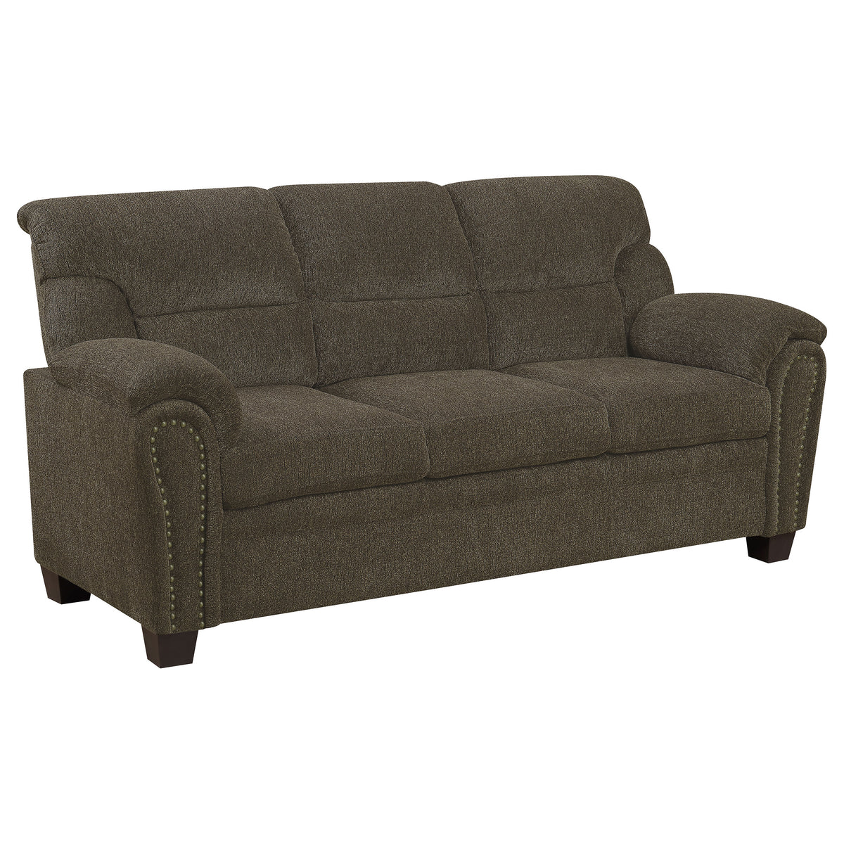 Best Furniture Outlet - Coaster - Clementine Upholstered Padded Arm Sofa Brown - 506571