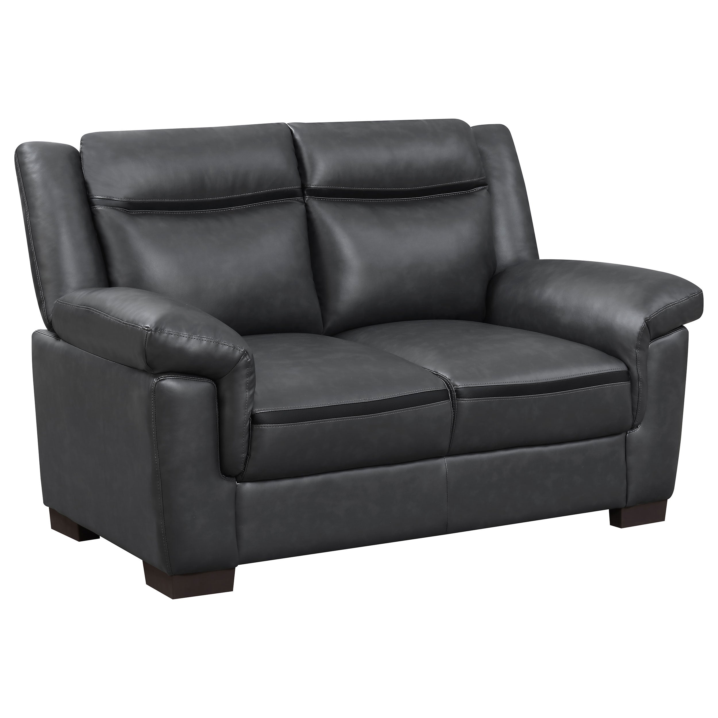 Best Furniture Outlet - Coaster - Arabella Upholstered Padded Arm Loveseat Grey - 506592