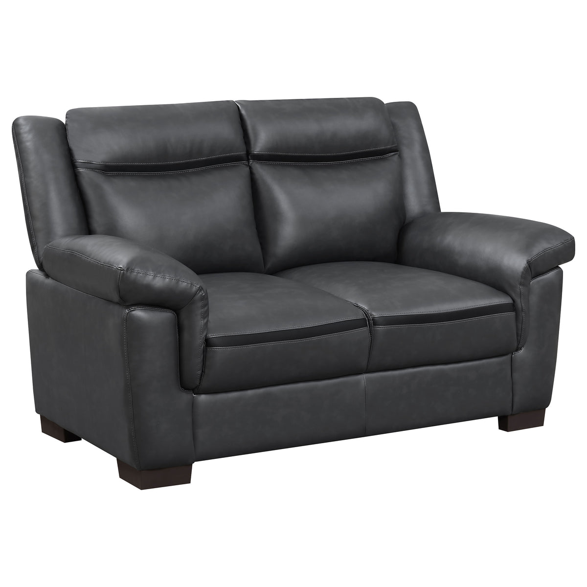 Best Furniture Outlet - Coaster - Arabella Upholstered Padded Arm Loveseat Grey - 506592