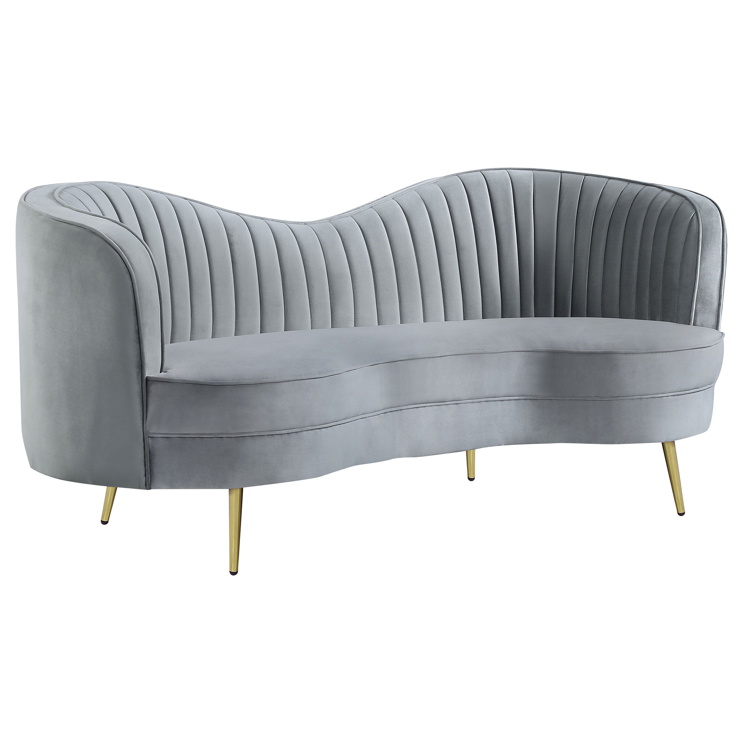Best Furniture Outlet - Coaster - Sophia Upholstered Channel Tufted Loveseat Grey - 506865
