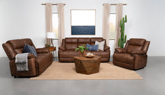 Best Furniture Outlet - Coaster - Ellington 3-piece Upholstered Padded Arm Sofa Set Dark Brown - 508281-S3