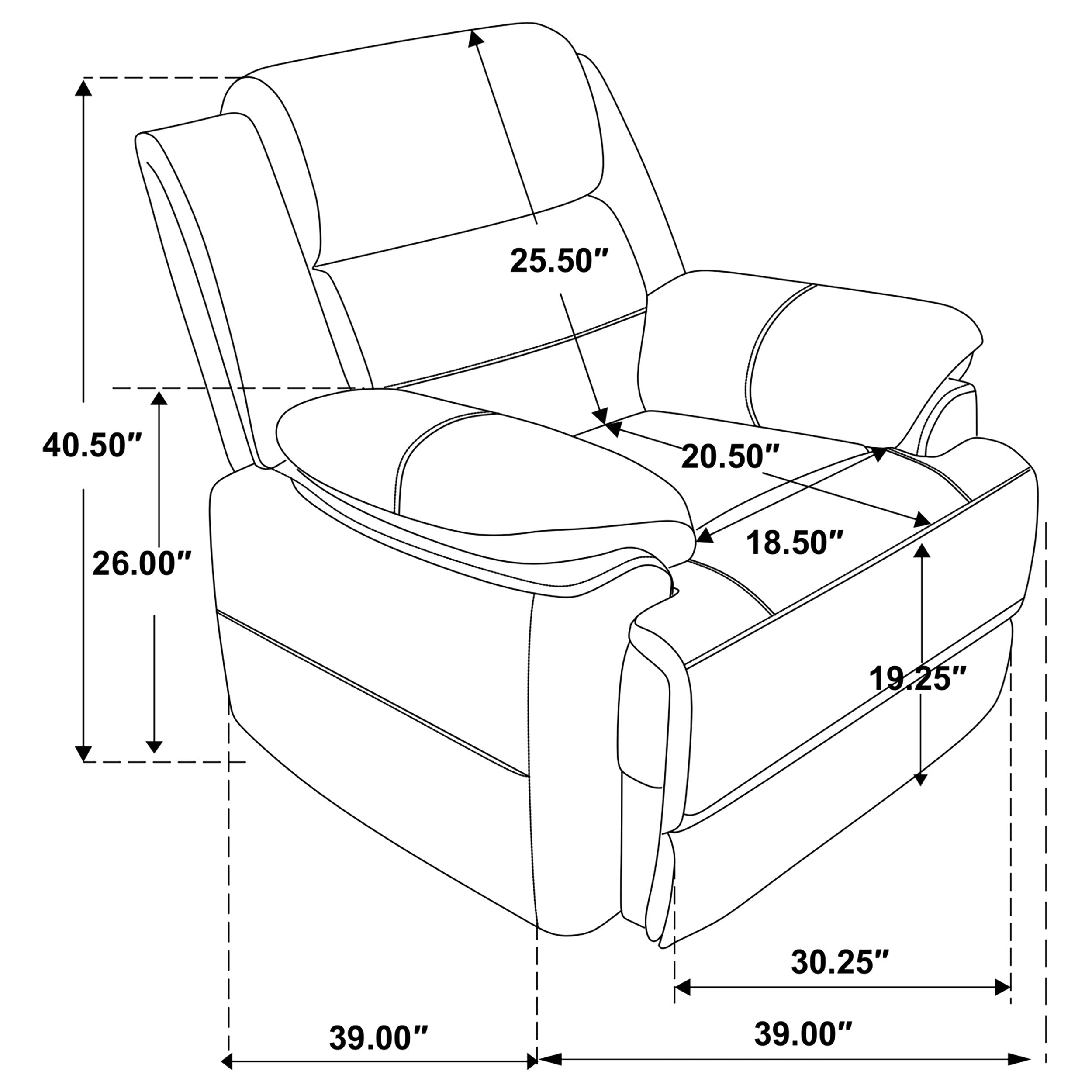 Ellington 3-piece Upholstered Padded Arm Sofa Set Dark Brown