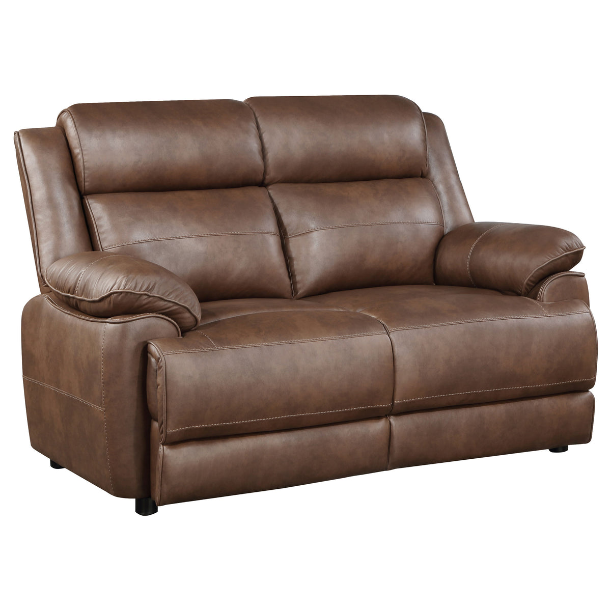 Best Furniture Outlet - Coaster - Ellington Upholstered Padded Arm Loveseat Dark Brown - 508282