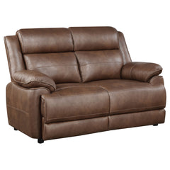 Best Furniture Outlet - Coaster - Ellington Upholstered Padded Arm Loveseat Dark Brown - 508282