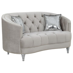 Best Furniture Outlet - Coaster - Avonlea Upholstered Sloped Arm Loveseat Grey Velvet - 508462