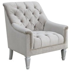 Best Furniture Outlet - Coaster - Avonlea Velvet Upholstered Sloped Arm Chair Grey Velvet - 508463