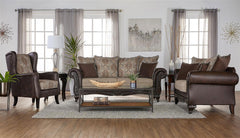 Best Furniture Outlet - Coaster - Elmbrook 3-piece Upholstered Rolled Arm Sofa Set Brown - 508571-S3