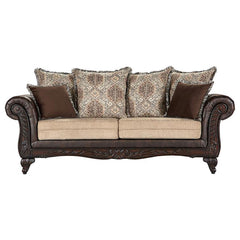 Best Furniture Outlet - Coaster - Elmbrook Upholstered Rolled Arm Sofa Brown - 508571